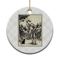 Funny Medieval Knight Boop Black Cat Ceramic Ornament Renaissance Fantasy Cat Lover