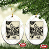 Funny Medieval Knight Boop Black Cat Ceramic Ornament Renaissance Fantasy Cat Lover