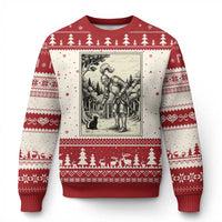 Funny Medieval Knight Boop Black Cat Ugly Christmas Sweater Renaissance Fantasy Cat Lover