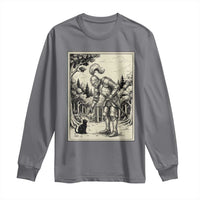 Funny Medieval Knight Boop Black Cat Long Sleeve Shirt Renaissance Fantasy Cat Lover