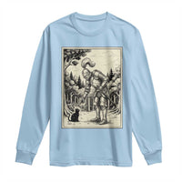 Funny Medieval Knight Boop Black Cat Long Sleeve Shirt Renaissance Fantasy Cat Lover
