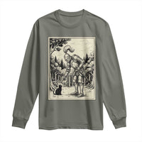 Funny Medieval Knight Boop Black Cat Long Sleeve Shirt Renaissance Fantasy Cat Lover