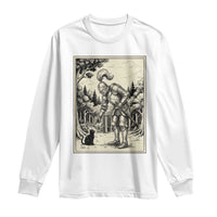 Funny Medieval Knight Boop Black Cat Long Sleeve Shirt Renaissance Fantasy Cat Lover