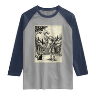 Funny Medieval Knight Boop Black Cat Raglan Shirt Renaissance Fantasy Cat Lover
