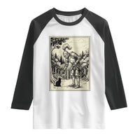 Funny Medieval Knight Boop Black Cat Raglan Shirt Renaissance Fantasy Cat Lover