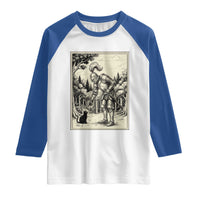 Funny Medieval Knight Boop Black Cat Raglan Shirt Renaissance Fantasy Cat Lover