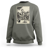 Funny Medieval Knight Boop Black Cat Sweatshirt Renaissance Fantasy Cat Lover