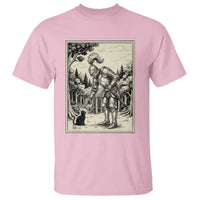 Funny Medieval Knight Boop Black Cat T Shirt Renaissance Fantasy Cat Lover