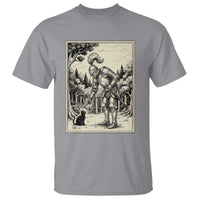 Funny Medieval Knight Boop Black Cat T Shirt Renaissance Fantasy Cat Lover