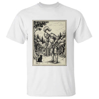 Funny Medieval Knight Boop Black Cat T Shirt Renaissance Fantasy Cat Lover