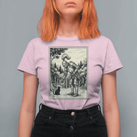 Funny Medieval Knight Boop Black Cat T Shirt For Women Renaissance Fantasy Cat Lover