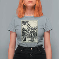 Funny Medieval Knight Boop Black Cat T Shirt For Women Renaissance Fantasy Cat Lover