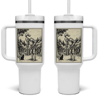 Funny Medieval Knight Boop Black Cat Tumbler With Handle Renaissance Fantasy Cat Lover