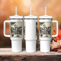Funny Medieval Knight Boop Black Cat Tumbler With Handle Renaissance Fantasy Cat Lover
