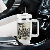 Funny Medieval Knight Boop Black Cat Tumbler With Handle Renaissance Fantasy Cat Lover