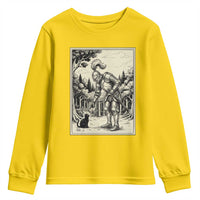 Funny Medieval Knight Boop Black Cat Youth Sweatshirt Renaissance Fantasy Cat Lover