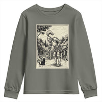 Funny Medieval Knight Boop Black Cat Youth Sweatshirt Renaissance Fantasy Cat Lover