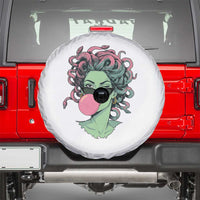 Winking Medusa In Sunglasses Blowing Bubble Gum Spare Tire Cover Funny Greek Mythology Pop Art