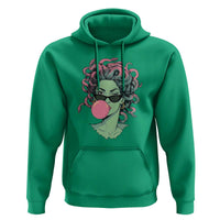 Winking Medusa In Sunglasses Blowing Bubble Gum Hoodie Funny Greek Mythology Pop Art