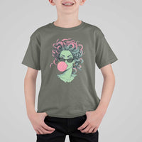 Winking Medusa In Sunglasses Blowing Bubble Gum T Shirt For Kid Funny Greek Mythology Pop Art