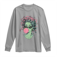 Winking Medusa In Sunglasses Blowing Bubble Gum Long Sleeve Shirt Funny Greek Mythology Pop Art