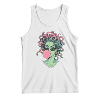 Winking Medusa In Sunglasses Blowing Bubble Gum Tank Top Funny Greek Mythology Pop Art