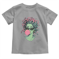 Winking Medusa In Sunglasses Blowing Bubble Gum Toddler T Shirt Funny Greek Mythology Pop Art