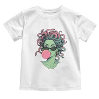 Winking Medusa In Sunglasses Blowing Bubble Gum Toddler T Shirt Funny Greek Mythology Pop Art