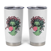 Winking Medusa In Sunglasses Blowing Bubble Gum Tumbler Cup Funny Greek Mythology Pop Art