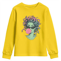 Winking Medusa In Sunglasses Blowing Bubble Gum Youth Sweatshirt Funny Greek Mythology Pop Art