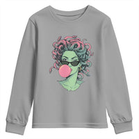Winking Medusa In Sunglasses Blowing Bubble Gum Youth Sweatshirt Funny Greek Mythology Pop Art