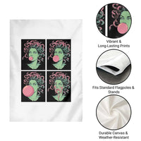 Funny Medusa Blowing Bubble Gum Garden Flag Greek Mythology Pop Art Gift