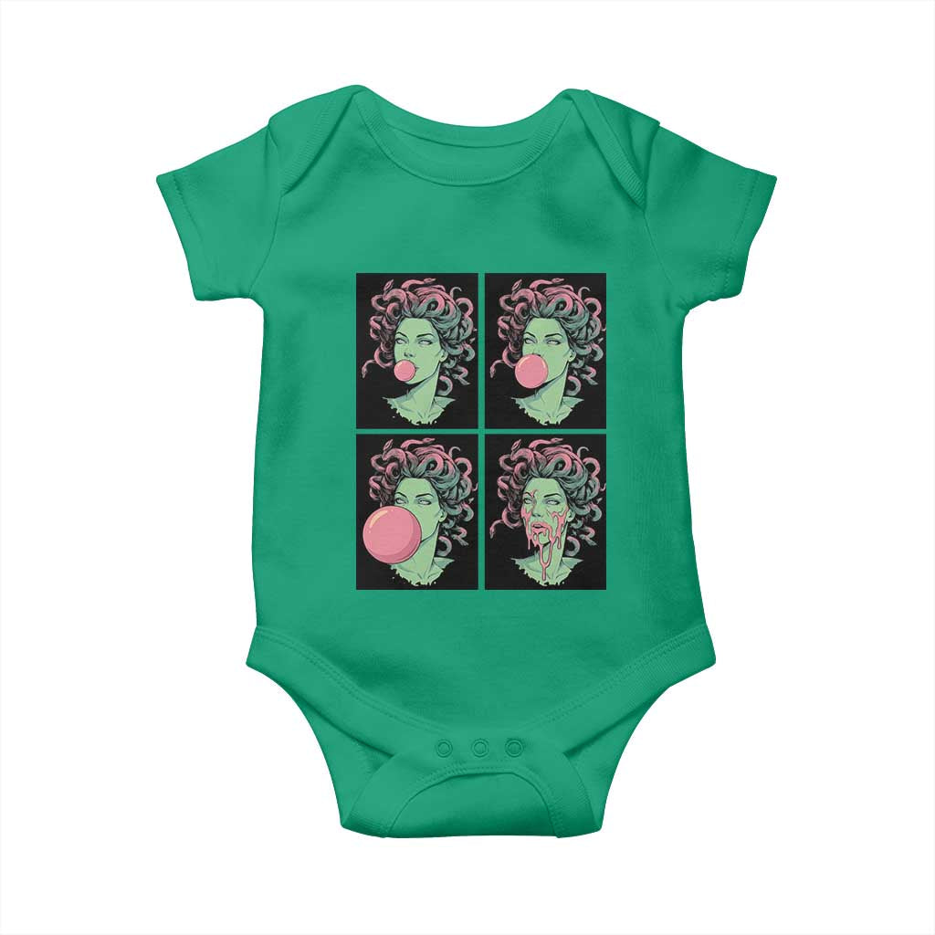 Funny Medusa Blowing Bubble Gum Baby Onesie Greek Mythology Pop Art Gift