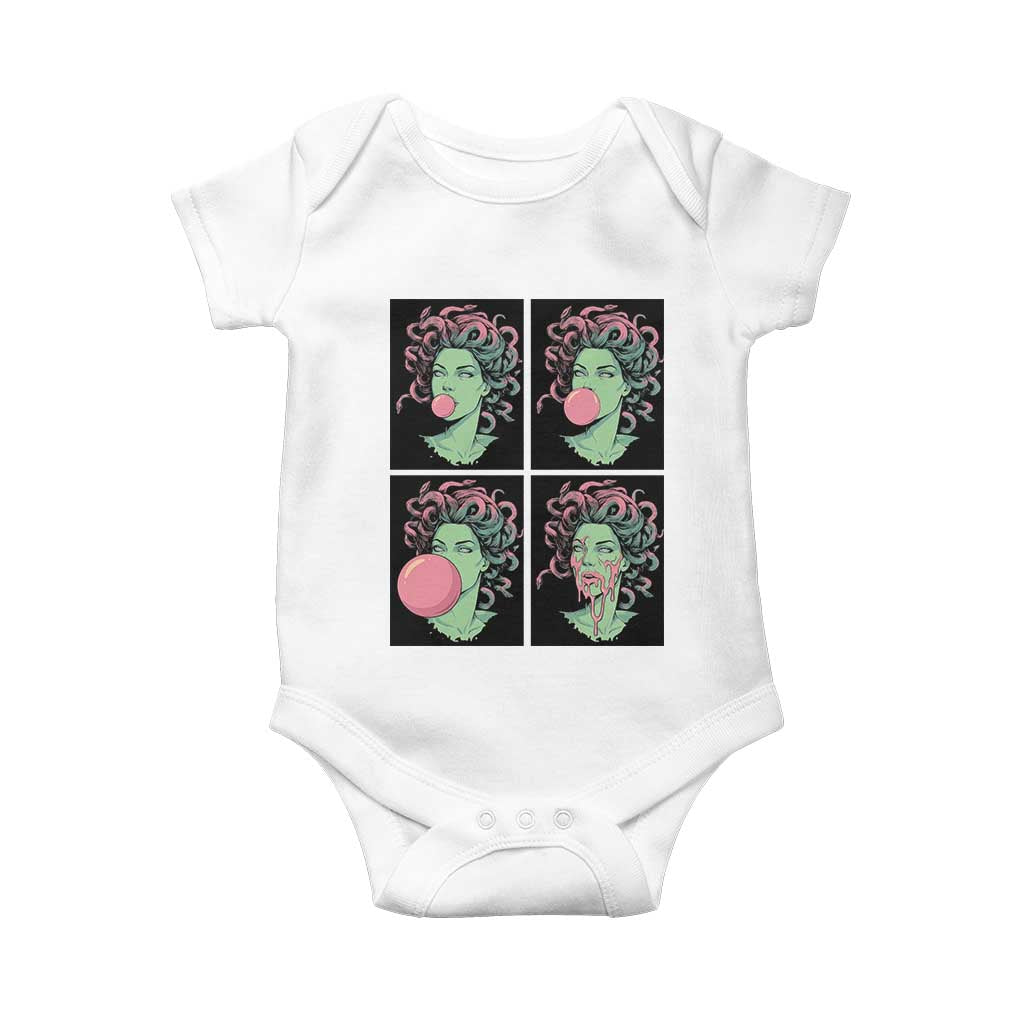 Funny Medusa Blowing Bubble Gum Baby Onesie Greek Mythology Pop Art Gift