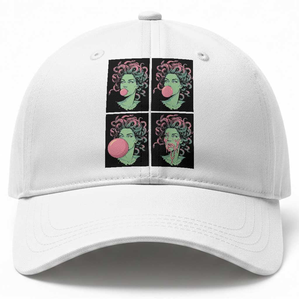 Funny Medusa Blowing Bubble Gum Baseball Cap Greek Mythology Pop Art Gift
