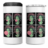 Funny Medusa Blowing Bubble Gum 4 in 1 Can Cooler Tumbler Greek Mythology Pop Art Gift