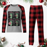 Funny Medusa Blowing Bubble Gum Plaid Pajama Set Greek Mythology Pop Art Gift