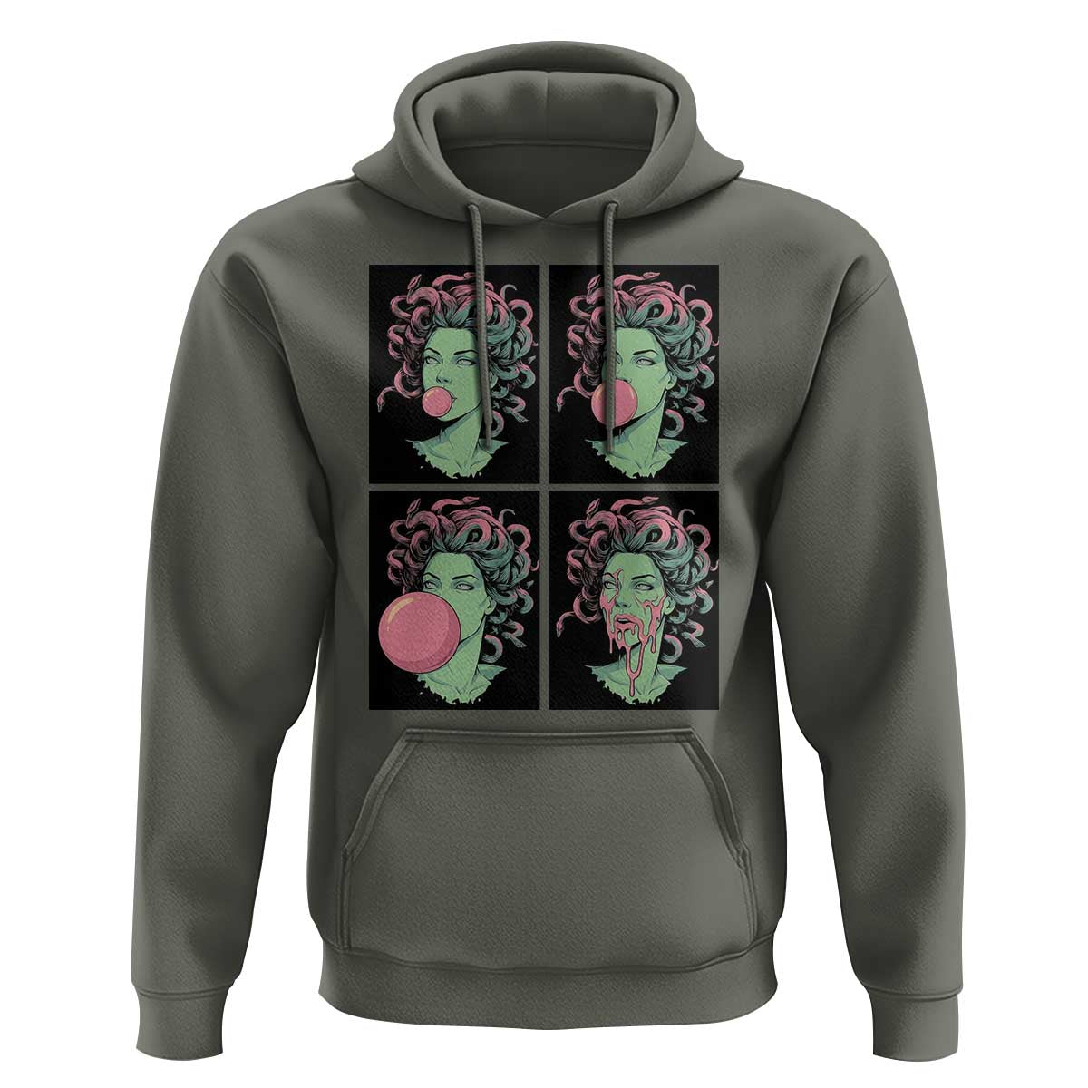 Funny Medusa Blowing Bubble Gum Hoodie Greek Mythology Pop Art Gift