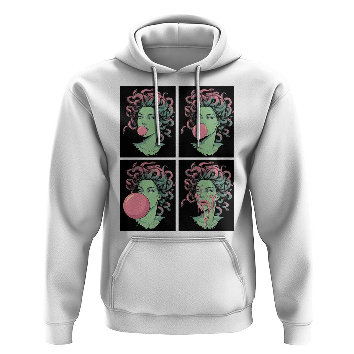 Funny Medusa Blowing Bubble Gum Hoodie Greek Mythology Pop Art Gift