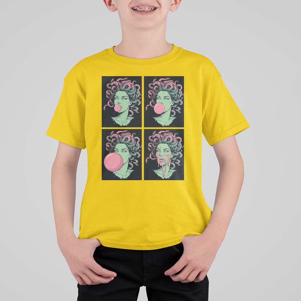 Funny Medusa Blowing Bubble Gum T Shirt For Kid Greek Mythology Pop Art Gift