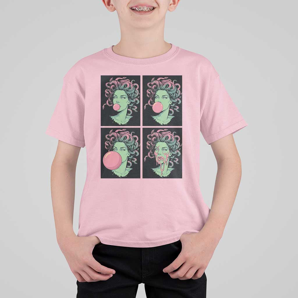Funny Medusa Blowing Bubble Gum T Shirt For Kid Greek Mythology Pop Art Gift