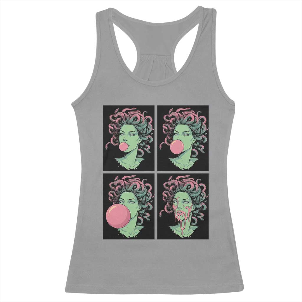 Funny Medusa Blowing Bubble Gum Racerback Tank Top Greek Mythology Pop Art Gift