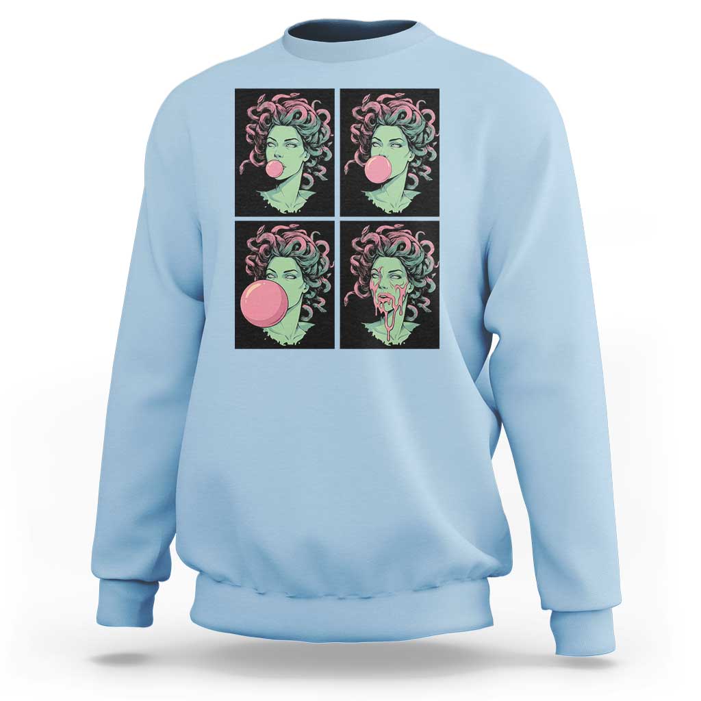 Funny Medusa Blowing Bubble Gum Sweatshirt Greek Mythology Pop Art Gift