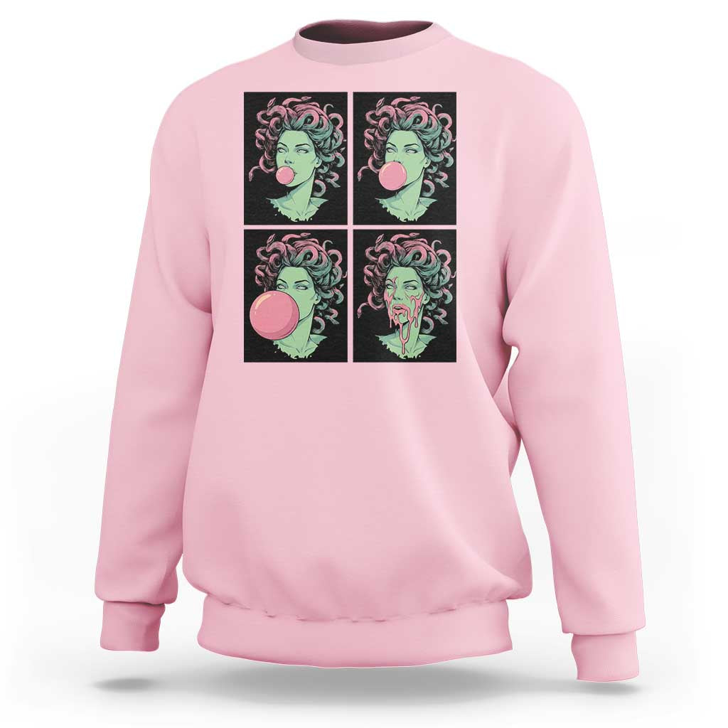 Funny Medusa Blowing Bubble Gum Sweatshirt Greek Mythology Pop Art Gift