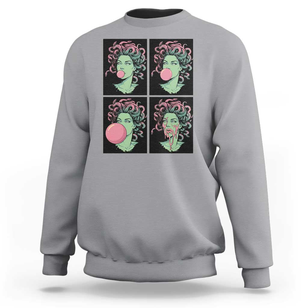 Funny Medusa Blowing Bubble Gum Sweatshirt Greek Mythology Pop Art Gift