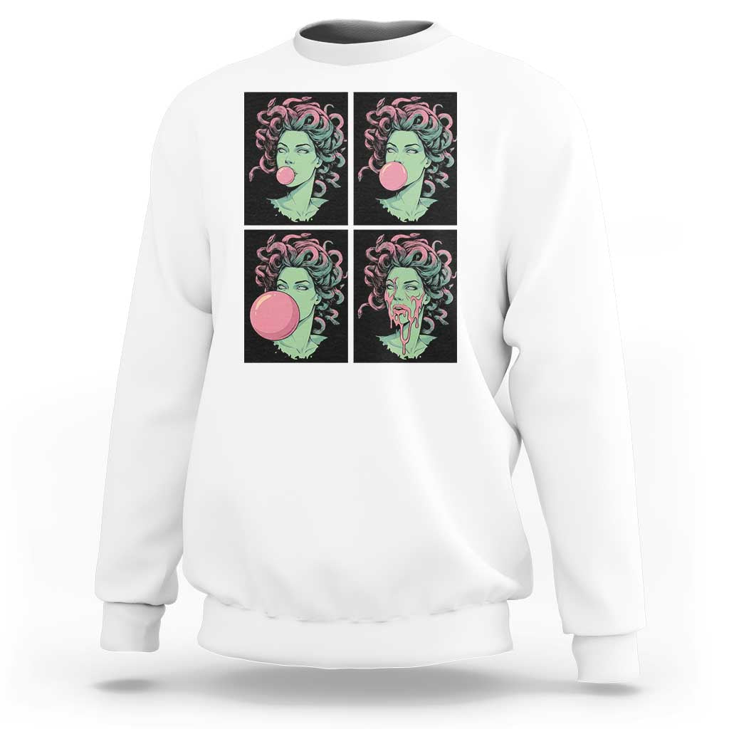Funny Medusa Blowing Bubble Gum Sweatshirt Greek Mythology Pop Art Gift