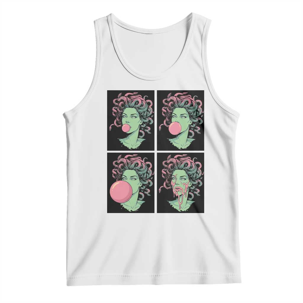 Funny Medusa Blowing Bubble Gum Tank Top Greek Mythology Pop Art Gift
