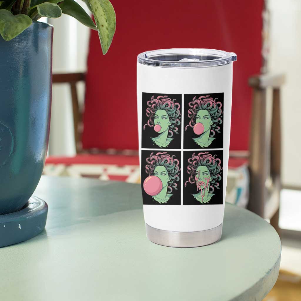 Funny Medusa Blowing Bubble Gum Tumbler Cup Greek Mythology Pop Art Gift