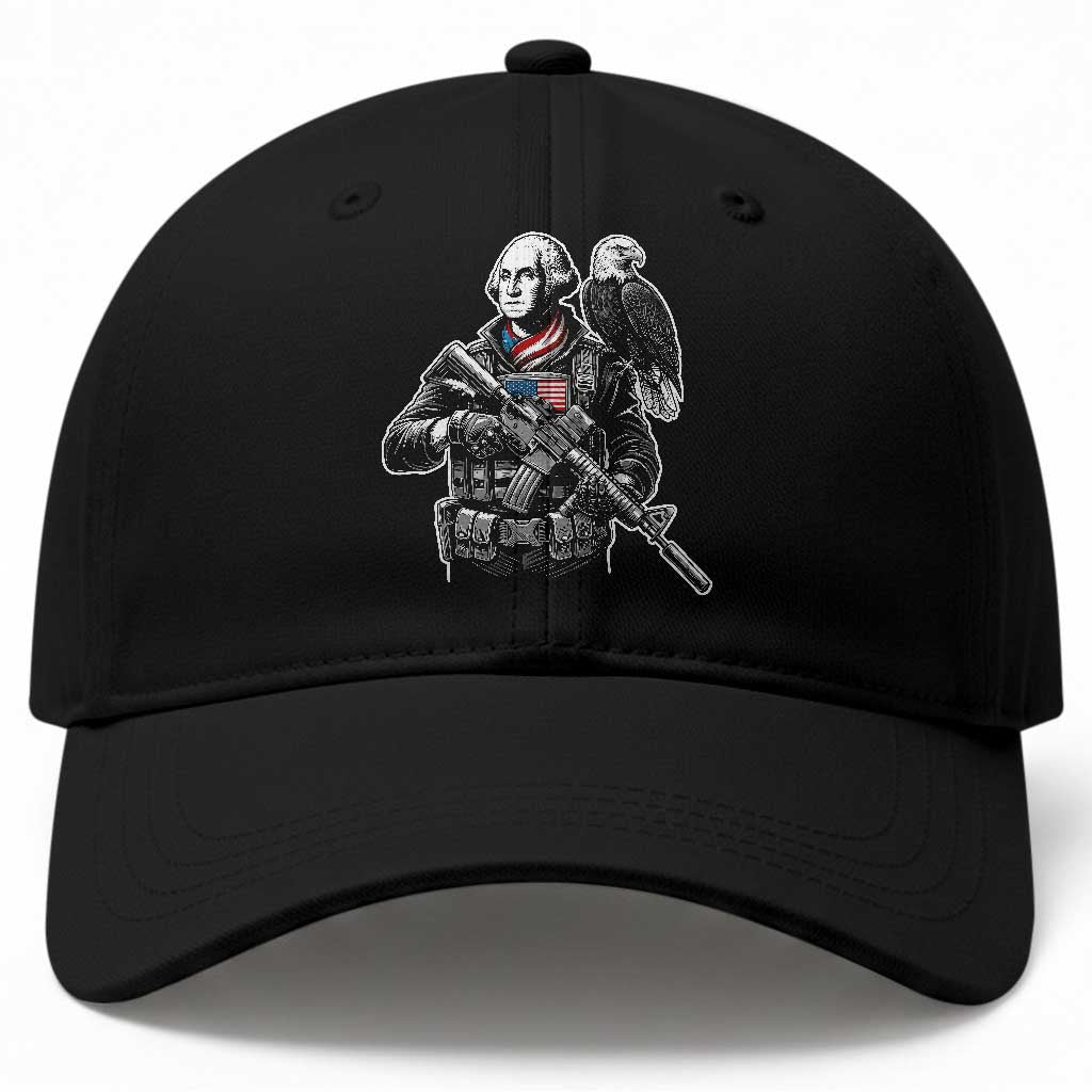 George Washington Tactical Soldier Baseball Cap Military Patriot Bald Eagle USA Flag Gift