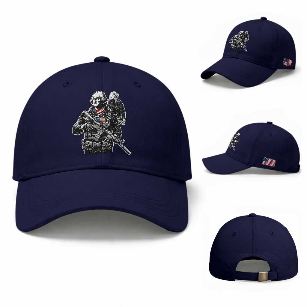 George Washington Tactical Soldier Baseball Cap Military Patriot Bald Eagle USA Flag Gift